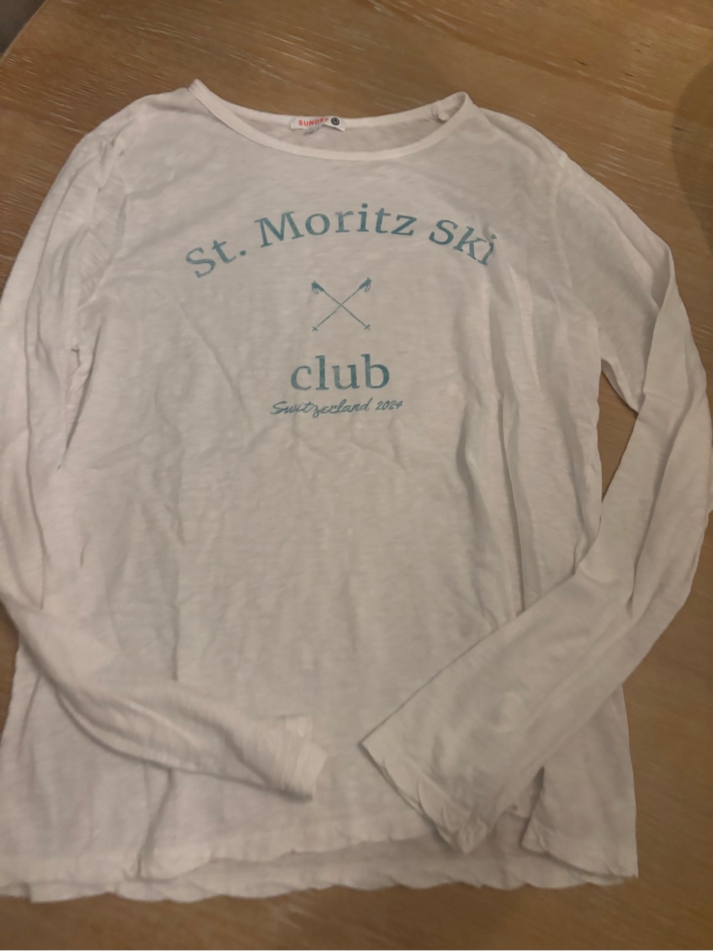 Sundry St. Moritz Ski Club White Long-Sleeve women’s top - L